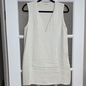 Vanessa Bruno Cream Textured Neckline Dress